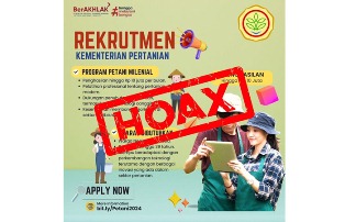 Hoax ! Lowongan Petani Milenial Gaji Rp10 Juta per Bulan, Tidak Benar