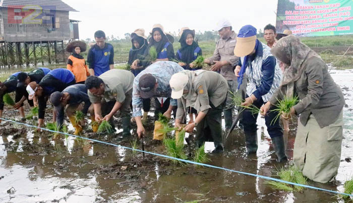 Kunker di Banjar, Kepala BPPSDMP Kementan Tanam Padi dan Kunjungi UPJA